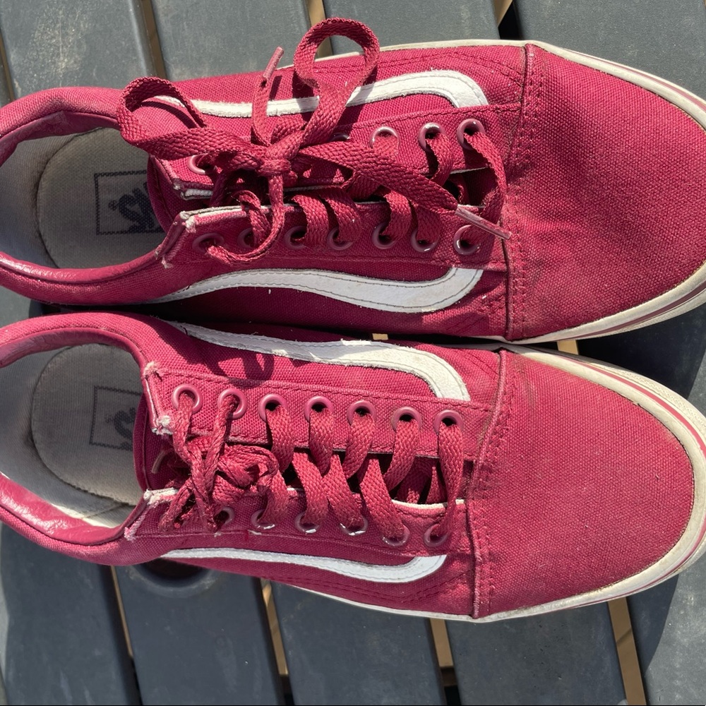 Mens Maroon Old School Low Top Vans